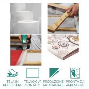 Lupia - Quadro Moderno BRILLANT con Glitter LARGE LEAVES BLUE | Stampa su Tela Poliestere | Decorazione Artigianale Italiana, Arte da Parete per Soggiorno e Ufficio | 52x122 cm, telaio Legno del brand Lupia, categoria: Arredo e decorazioni > Quadri e Tele > Quadri su tela.