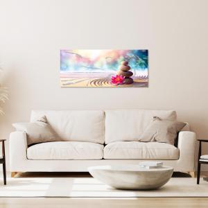 Lupia - Quadro Moderno BRILLANT con Glitter ZEN ATMOSPHERE | Stampa su Tela Poliestere | Decorazione Artigianale Italiana, Arte da Parete per Soggiorno e Ufficio | 65x149 cm, telaio Legno del brand Lupia, categoria: Arredo e decorazioni > Quadri e Tele > Quadri con Glitter.