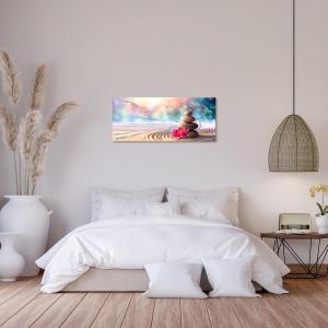 Lupia - Quadro Moderno BRILLANT con Glitter ZEN ATMOSPHERE | Stampa su Tela Poliestere | Decorazione Artigianale Italiana, Arte da Parete per Soggiorno e Ufficio | 65x149 cm, telaio Legno del brand Lupia, categoria: Arredo e decorazioni > Quadri e Tele > Quadri con Glitter.