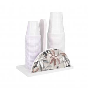 Lupia - Set 3 Pezzi Cucina in Legno White LEAVES MIX: Porta Tovaglioli, Porta Bicchieri, Porta Rotolo, Decorazione Elegante, Adatto a Stili Moderni e Classici, stile foglie grigie Legno bianco del brand Lupia, categoria: Tavola e cucina > Portabicchieri, Portatovaglioli e Portarotoli > Set Portarotolo, Portatovaglioli e Portabicchieri.