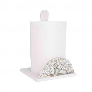 Lupia - Set 3 Pezzi Cucina in Legno White ALBERO ABBRACCIO: Porta Tovaglioli, Porta Bicchieri, Porta Rotolo, Decorazione Elegante, Adatto a Stili Moderni e Classici, stile amore e famiglia del brand Lupia, categoria: Tavola e cucina > Portabicchieri, Portatovaglioli e Portarotoli > Set Portarotolo, Portatovaglioli e Portabicchieri.