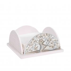 Lupia - Set 3 Pezzi Cucina in Legno White ALBERO ABBRACCIO: Porta Tovaglioli, Porta Bicchieri, Porta Rotolo, Decorazione Elegante, Adatto a Stili Moderni e Classici, stile amore e famiglia del brand Lupia, categoria: Tavola e cucina > Portabicchieri, Portatovaglioli e Portarotoli > Set Portarotolo, Portatovaglioli e Portabicchieri.