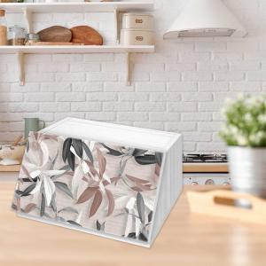 Lupia - Portapane White LEAVES MIX foglie tropicali grigio tortora, Conserva Freschezza Pane, Versatile per Cibo Secco, Design Unico, Apertura frontale con Aerazione, 40x20x30cm, Chiaro, Legno del brand Lupia, categoria: Tavola e cucina > Portapane, Contenitori e Organizer > Portapane.
