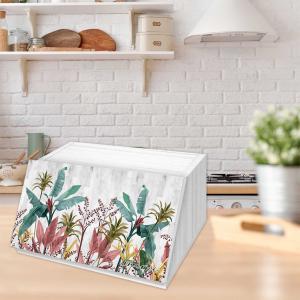 Lupia - Portapane White BANANA LEAVES grey foglie banano, Conserva Freschezza Pane, Versatile per Cibo Secco, Design Unico, Apertura frontale con Aerazione, 40x20x30cm, Chiaro, Legno del brand Lupia, categoria: Tavola e cucina > Portapane, Contenitori e Organizer > Portapane.