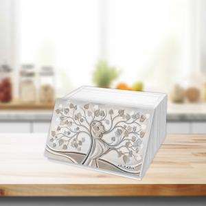 Lupia - Portapane White ALBERO ABBRACCIO amore e famiglia, Conserva Freschezza Pane, Versatile per Cibo Secco, Design Unico, Apertura frontale con Aerazione, 40x20x30cm, Chiaro, Legno del brand Lupia, categoria: Tavola e cucina > Portapane, Contenitori e Organizer > Portapane.