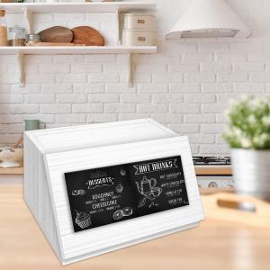 Portapane NEW, Contenitore per Cibo Secco con decoro BLACKBOARD in legno WHITE 30x40x20 cm del brand Lupia, categoria: Collezioni > BLACKBOARD Caffe' stile Lavagna > BLACKBOARD Caffe' stile lavagna.
