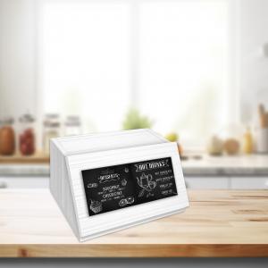 Portapane NEW, Contenitore per Cibo Secco con decoro BLACKBOARD in legno WHITE 30x40x20 cm del brand Lupia, categoria: Collezioni > BLACKBOARD Caffe' stile Lavagna > BLACKBOARD Caffe' stile lavagna.