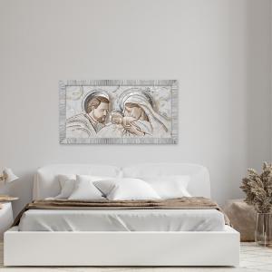 Quadro con cornice Sacra Famiglia Giovy Bianca Argento 60x110 cm THE KISS CERAMIC MIX Glitter del brand Lupia, categoria: Arredo e decorazioni > Quadri e Tele > Quadri con cornice.