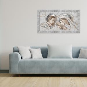 Quadro con cornice Sacra Famiglia Giovy Bianca Argento 60x110 cm THE KISS CERAMIC MIX Glitter del brand Lupia, categoria: Arredo e decorazioni > Quadri e Tele > Quadri con cornice.