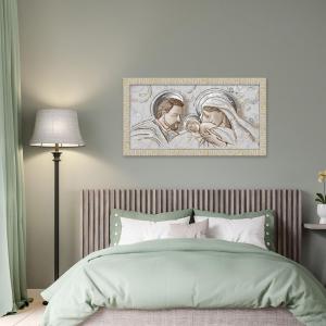 Quadro con cornice Sacra Famiglia Giovy Bianca Oro 60x110 cm THE KISS CERAMIC MIX Glitter del brand Lupia, categoria: Arredo e decorazioni > Quadri e Tele > Quadri con cornice.