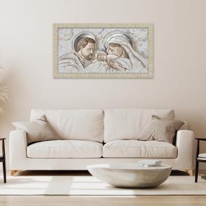 Quadro con cornice Sacra Famiglia Giovy Bianca Oro 60x110 cm THE KISS CERAMIC MIX Glitter del brand Lupia, categoria: Arredo e decorazioni > Quadri e Tele > Quadri con cornice.