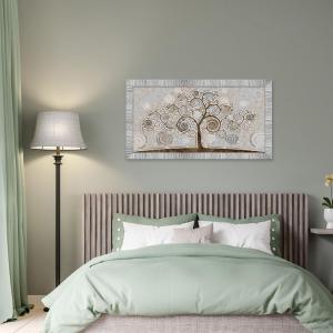 Quadro Moderno Camera da letto soggiorno con cornice GIOVY Bianca Argento TREE MIX 60x110 cm con Glitter tema Albero della Vita del brand Lupia, categoria: Arredo e decorazioni > Quadri e Tele > Quadri con Glitter.