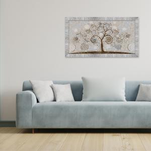 Quadro Moderno Camera da letto soggiorno con cornice GIOVY Bianca Argento TREE MIX 60x110 cm con Glitter tema Albero della Vita del brand Lupia, categoria: Arredo e decorazioni > Quadri e Tele > Quadri con Glitter.