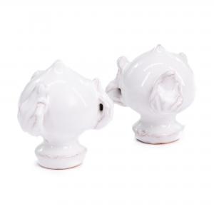 Set 6 pezzi PUMO Salentino in Ceramica BIANCO, Chiuso Altezza 6 cm, Decorazione Tipica Pugliese bocciolo e 3 Foglie, Segnaposto per eventi, feste, cerimonie e matrimonio, Soprammobile Bomboniera del brand Lupia, categoria: Idee regalo e bomboniere > Bomboniere > Bomboniere Ceramica e Pietra Leccese.