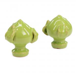 Set 6 pezzi PUMO Salentino in Ceramica VERDE, Chiuso Altezza 6 cm, Decorazione Tipica Pugliese bocciolo e 3 Foglie, Segnaposto per eventi, feste, cerimonie e matrimonio, Soprammobile Bomboniera del brand Lupia, categoria: Artigianato salentino > Ceramica Salentina > Pumo Salentino.