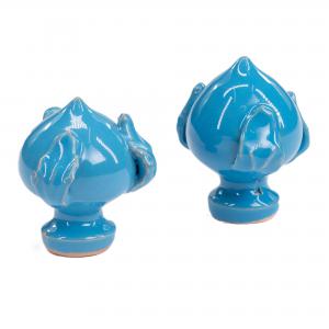 Set 6 pezzi PUMO Salentino in Ceramica BLU, Chiuso Altezza 6 cm, Decorazione Tipica Pugliese bocciolo e 3 Foglie, Segnaposto per eventi, feste, cerimonie e matrimonio, Soprammobile Bomboniera del brand Lupia, categoria: Artigianato salentino > Ceramica Salentina > Pumo Salentino.