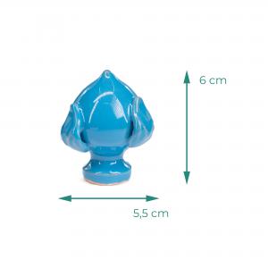 Set 6 pezzi PUMO Salentino in Ceramica BLU, Chiuso Altezza 6 cm, Decorazione Tipica Pugliese bocciolo e 3 Foglie, Segnaposto per eventi, feste, cerimonie e matrimonio, Soprammobile Bomboniera del brand Lupia, categoria: Artigianato salentino > Ceramica Salentina > Pumo Salentino.