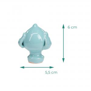 Set 6 pezzi PUMO Salentino in Ceramica CELESTE, Chiuso Altezza 6 cm, Decorazione Tipica Pugliese bocciolo e 3 Foglie, Segnaposto per eventi, feste, cerimonie e matrimonio, Soprammobile Bomboniera del brand Lupia, categoria: Artigianato salentino > Ceramica Salentina > Pumo Salentino.