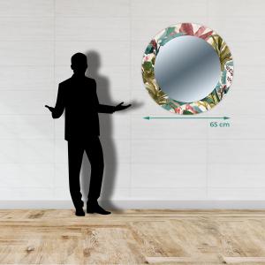 Specchio da parete Rotondo moderno Mirror Fantasy BANANA LEAVES BEIGE diam. 65 cm, Circolare con cornice stampata, specchiera per camera da letto, soggiorno, ingresso del brand Lupia, categoria: Complementi d'arredo > Specchi e specchiere > Specchi stampati.