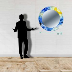 Specchio da parete Rotondo moderno Mirror Fantasy NOTTE STELLATA Van Gogh diam. 65 cm, Circolare con cornice stampata, specchiera per camera da letto, soggiorno, ingresso del brand Lupia, categoria: Complementi d'arredo > Specchi e specchiere > Specchi stampati.