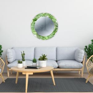 Specchio da parete Rotondo moderno Mirror Fantasy TROPICAL GREEN diam. 65 cm, Circolare con cornice stampata, specchiera per camera da letto, soggiorno, ingresso del brand Lupia, categoria: Complementi d'arredo > Specchi e specchiere > Specchi stampati.