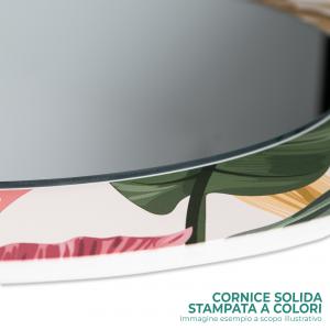 Specchio da parete Rotondo moderno Mirror Fantasy TROPICAL GREEN diam. 65 cm, Circolare con cornice stampata, specchiera per camera da letto, soggiorno, ingresso del brand Lupia, categoria: Complementi d'arredo > Specchi e specchiere > Specchi stampati.