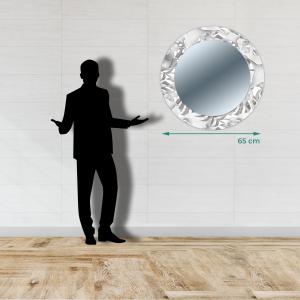 Specchio da parete Rotondo moderno Mirror Fantasy CALLE WHITE diam. 65 cm, Circolare con cornice stampata, specchiera per camera da letto, soggiorno, ingresso del brand Lupia, categoria: Complementi d'arredo > Specchi e specchiere > Specchi stampati.