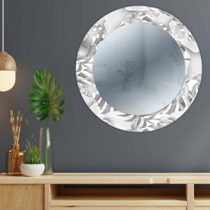 Specchio da parete Rotondo moderno Mirror Fantasy CALLE WHITE diam. 65 cm, Circolare con cornice stampata, specchiera per camera da letto, soggiorno, ingresso del brand Lupia, categoria: Complementi d'arredo > Specchi e specchiere > Specchi stampati.
