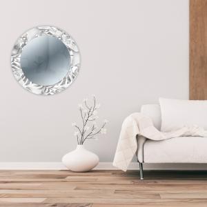 Specchio da parete Rotondo moderno Mirror Fantasy CALLE WHITE diam. 65 cm, Circolare con cornice stampata, specchiera per camera da letto, soggiorno, ingresso del brand Lupia, categoria: Complementi d'arredo > Specchi e specchiere > Specchi stampati.