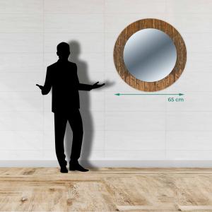Specchio da parete Rotondo moderno Mirror Fantasy OLD WOOD diam. 65 cm, Circolare con cornice stampata, specchiera per camera da letto, soggiorno, ingresso del brand Lupia, categoria: Complementi d'arredo > Specchi e specchiere > Specchi stampati.