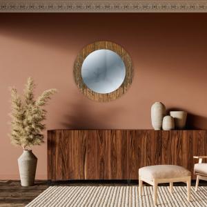 Specchio da parete Rotondo moderno Mirror Fantasy OLD WOOD diam. 65 cm, Circolare con cornice stampata, specchiera per camera da letto, soggiorno, ingresso del brand Lupia, categoria: Complementi d'arredo > Specchi e specchiere > Specchi stampati.