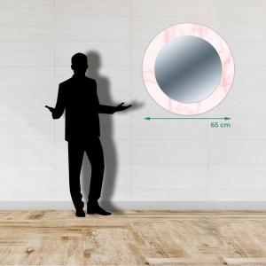 Specchio da parete Rotondo moderno Mirror Fantasy MARMO ROSA diam. 65 cm, Circolare con cornice stampata, specchiera per camera da letto, soggiorno, ingresso del brand Lupia, categoria: Complementi d'arredo > Specchi e specchiere > Specchi stampati.