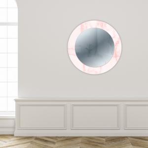 Specchio da parete Rotondo moderno Mirror Fantasy MARMO ROSA diam. 65 cm, Circolare con cornice stampata, specchiera per camera da letto, soggiorno, ingresso del brand Lupia, categoria: Complementi d'arredo > Specchi e specchiere > Specchi stampati.