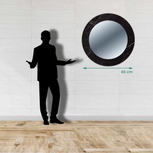 Specchio da parete Rotondo moderno Mirror Fantasy MARMO NERO diam. 65 cm, Circolare con cornice stampata, specchiera per camera da letto, soggiorno, ingresso del brand Lupia, categoria: Complementi d'arredo > Specchi e specchiere > Specchi stampati.
