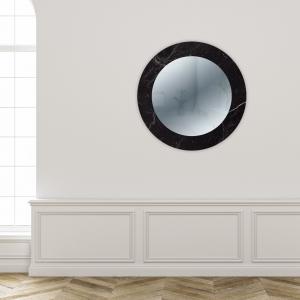 Specchio da parete Rotondo moderno Mirror Fantasy MARMO NERO diam. 65 cm, Circolare con cornice stampata, specchiera per camera da letto, soggiorno, ingresso del brand Lupia, categoria: Complementi d'arredo > Specchi e specchiere > Specchi stampati.