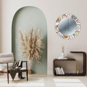 Specchio da parete Rotondo moderno Mirror Fantasy TREE WHITE diam. 65 cm, Circolare con cornice stampata Albero della vita, specchiera per camera da letto, soggiorno, ingresso del brand Lupia, categoria: Complementi d'arredo > Specchi e specchiere > Specchi stampati.