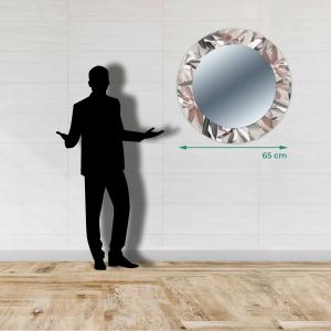 Specchio da parete Rotondo moderno Mirror Fantasy LEAVES MIX diam. 65 cm, Circolare con cornice stampata, specchiera per camera da letto, soggiorno, ingresso del brand Lupia, categoria: Complementi d'arredo > Specchi e specchiere > Specchi stampati.