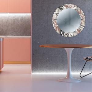 Specchio da parete Rotondo moderno Mirror Fantasy LEAVES MIX diam. 65 cm, Circolare con cornice stampata, specchiera per camera da letto, soggiorno, ingresso del brand Lupia, categoria: Complementi d'arredo > Specchi e specchiere > Specchi stampati.