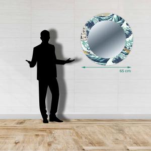 Specchio da parete Rotondo moderno Mirror Fantasy THE GREAT WAVE OFF KANAGAWA diam. 65 cm, Circolare con cornice stampata, specchiera per camera da letto, soggiorno, ingresso del brand Lupia, categoria: Complementi d'arredo > Specchi e specchiere > Specchi stampati.