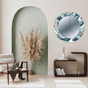 Specchio da parete Rotondo moderno Mirror Fantasy THE GREAT WAVE OFF KANAGAWA diam. 65 cm, Circolare con cornice stampata, specchiera per camera da letto, soggiorno, ingresso del brand Lupia, categoria: Complementi d'arredo > Specchi e specchiere > Specchi stampati.