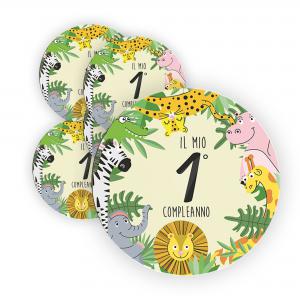 Calamita, MAGNETI in Legno Set da 24 PEZZI D.4,5 cm 1° ANNO per il primo compleanno, decorazione stampata, segnaposto ricordino regalo, bomboniera confettata, pensierino del brand Lupia, categoria: Idee regalo e bomboniere > Bomboniere > Bomboniere Segnaposto.