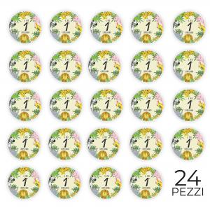 Calamita, MAGNETI in Legno Set da 24 PEZZI D.4,5 cm 1° ANNO per il primo compleanno, decorazione stampata, segnaposto ricordino regalo, bomboniera confettata, pensierino del brand Lupia, categoria: Idee regalo e bomboniere > Bomboniere > Bomboniere Segnaposto.