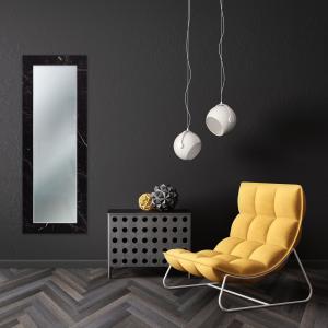 Specchio da parete lungo moderno Mirror Fantasy MARMO NERO 44x127 cm con cornice stampata, specchiera per camera da letto, soggiorno, ingresso del brand Lupia, categoria: Complementi d'arredo > Specchi e specchiere > Specchi stampati.