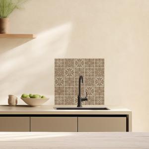 Lupia Pannello Paraschizzi Schienale Cucina con decorazione stampata, in Alluminio composito, Facile da applicare, Lavabile Ignifugo Resistente all'Acqua - brand Lupia, categoria: Arredo e decorazioni > Decorazioni da parete > Pannelli retro Cucina, disponibile su Vorreishop.MIC AZULEJOS BEIGE, in Alluminio composito, Facile da applicare, Lavabile Ignifugo Resistente all'Acqua - 60xH62,5 cm del brand Lupia, categoria: Arredo e decorazioni > Decorazioni da parete > Pannelli retro Cucina.