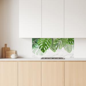 Lupia Pannello Paraschizzi Schienale Cucina con decorazione stampata, TROPICAL LEAVES, in Alluminio composito, Facile da applicare, Lavabile Ignifugo Resistente all'Acqua - 120xH62,5 cm del brand Lupia, categoria: Arredo e decorazioni > Decorazioni da parete > Pannelli retro Cucina, disponibile su Vorreishop.