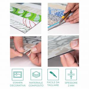 Lupia Pannello Paraschizzi Schienale Cucina con decorazione stampata, in Alluminio composito, Facile da applicare, Lavabile Ignifugo Resistente all'Acqua - brand Lupia, categoria: Arredo e decorazioni > Decorazioni da parete > Pannelli retro Cucina, disponibile su Vorreishop.