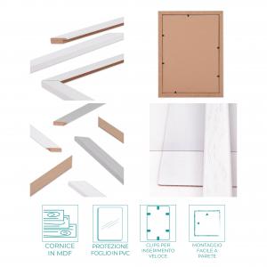 Cornice portafoto leggera in legno ecologico MDF da parete SHABBY WHITE Bianca, per foto, stampe artistiche, poster, quadri moderni e documenti - 50x70 cm del brand Lupia, categoria: Arredo e decorazioni > Cornici e Portafoto > Cornici portafoto da parete.