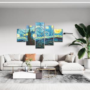 Quadro moderno 5 pezzi su tela Grande Vogue 105x160 cm Notte Stellata del brand Lupia, categoria: Arredo e decorazioni > Quadri e Tele > Quadri a pannelli.