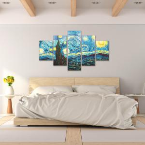 Quadro moderno 5 pezzi su tela Grande Vogue 105x160 cm Notte Stellata del brand Lupia, categoria: Arredo e decorazioni > Quadri e Tele > Quadri a pannelli.