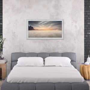 Quadro moderno, per soggiorno camera da letto, con cornice BOSTON colore GREY, 60x110 cm, DESERT LANDSCAPE stampa su pannello in legno, stile paesaggio del brand Lupia, categoria: Arredo e decorazioni > Quadri e Tele > Quadri su Legno.